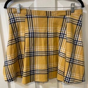 SO Vibrant Yellow Plaid Mini Skirt